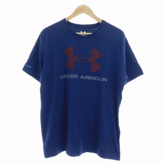 アンダーアーマー(UNDER ARMOUR)のアンダーアーマー ロゴTシャツ カットソー 半袖 クルーネック 紺 トップス(Tシャツ/カットソー(半袖/袖なし))