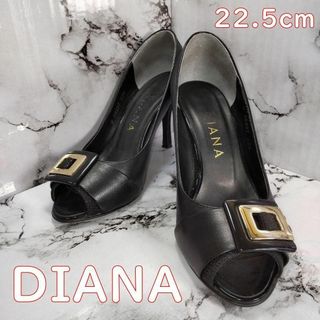 ダイアナ(DIANA)の☆人気☆ DIANA バックル オープントゥ パンプス 22.5cm ブラック(ハイヒール/パンプス)