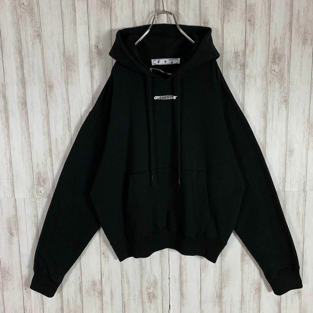 即完売モデル】OFF-WHITE 確実正規品 クロスアロー 両面ロゴ パーカー