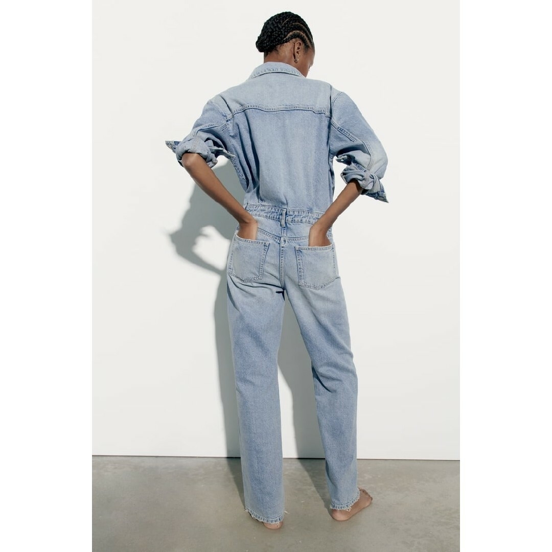 ZARA デニム TRF オーバーサイズ ジャンプスーツ Sサイズ ブルー ZARA デニム TRF オーバーサイズ ジャンプスーツ Sサイズ ブルー