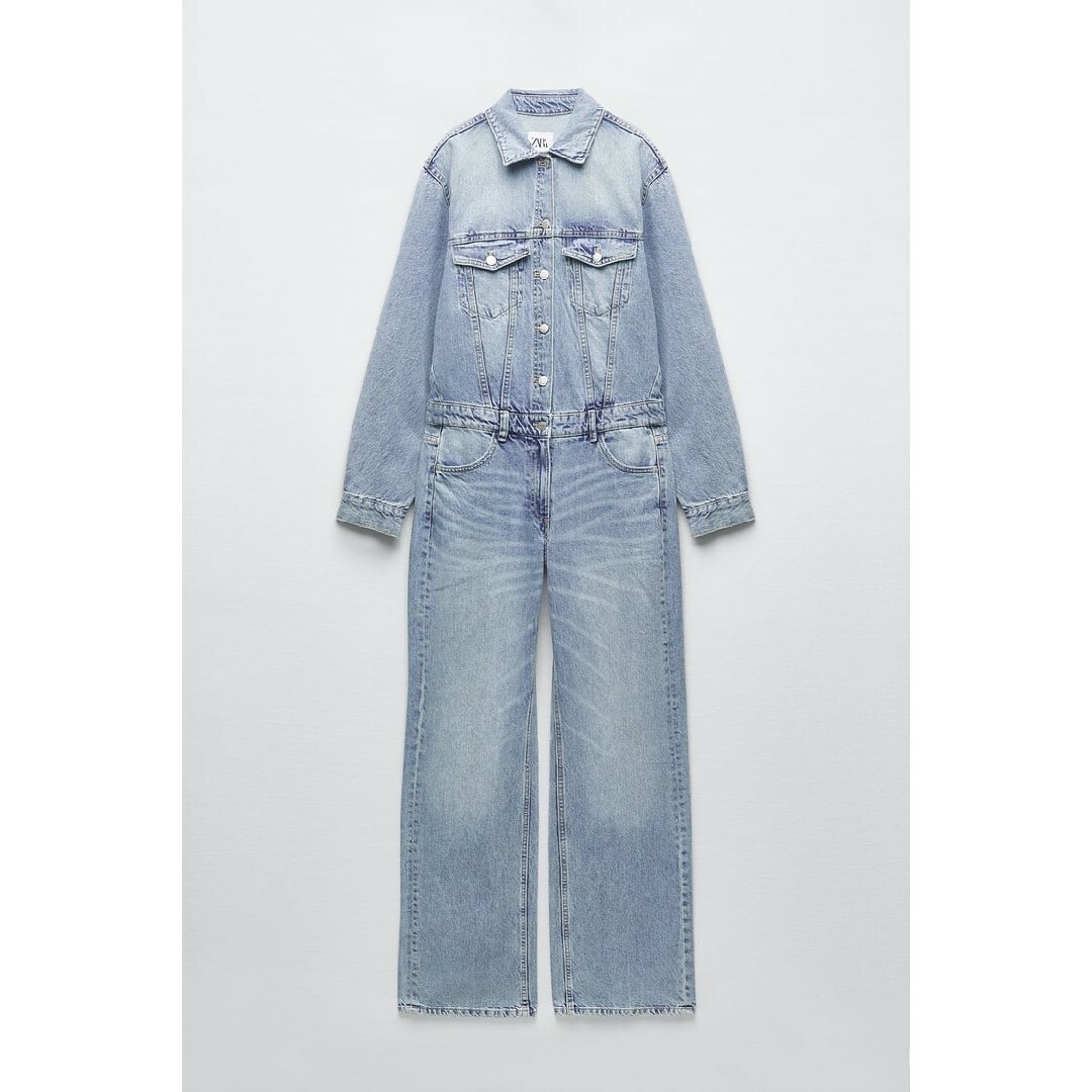 ZARA デニム TRF オーバーサイズ ジャンプスーツ Sサイズ ブルー ZARA デニム TRF オーバーサイズ ジャンプスーツ Sサイズ ブルー