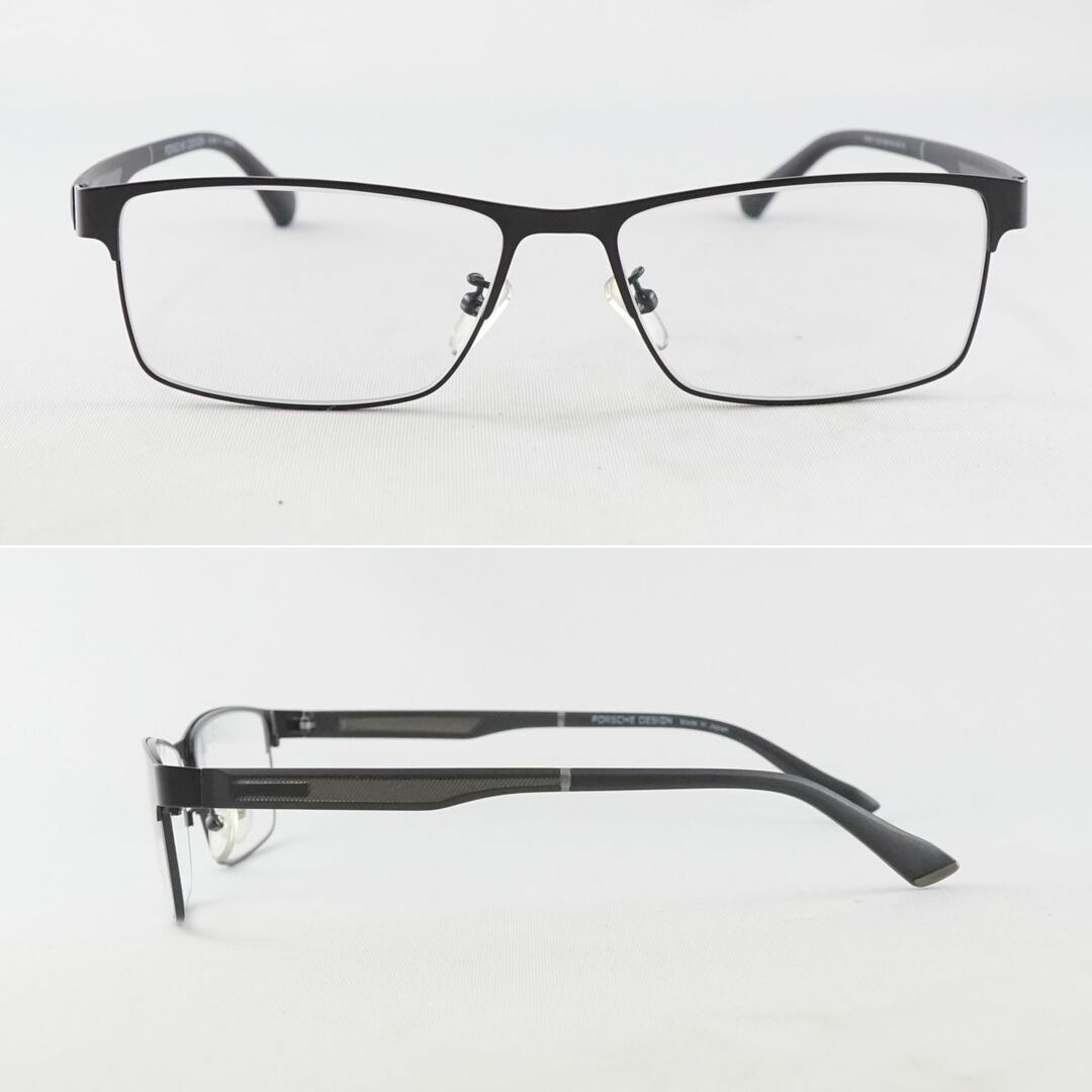 眼鏡 PORSCHE DESIGN ポルシェデザイン USED美品 P8317 C07 スクエア メンズ ブラック 日本製 KR X4868 2