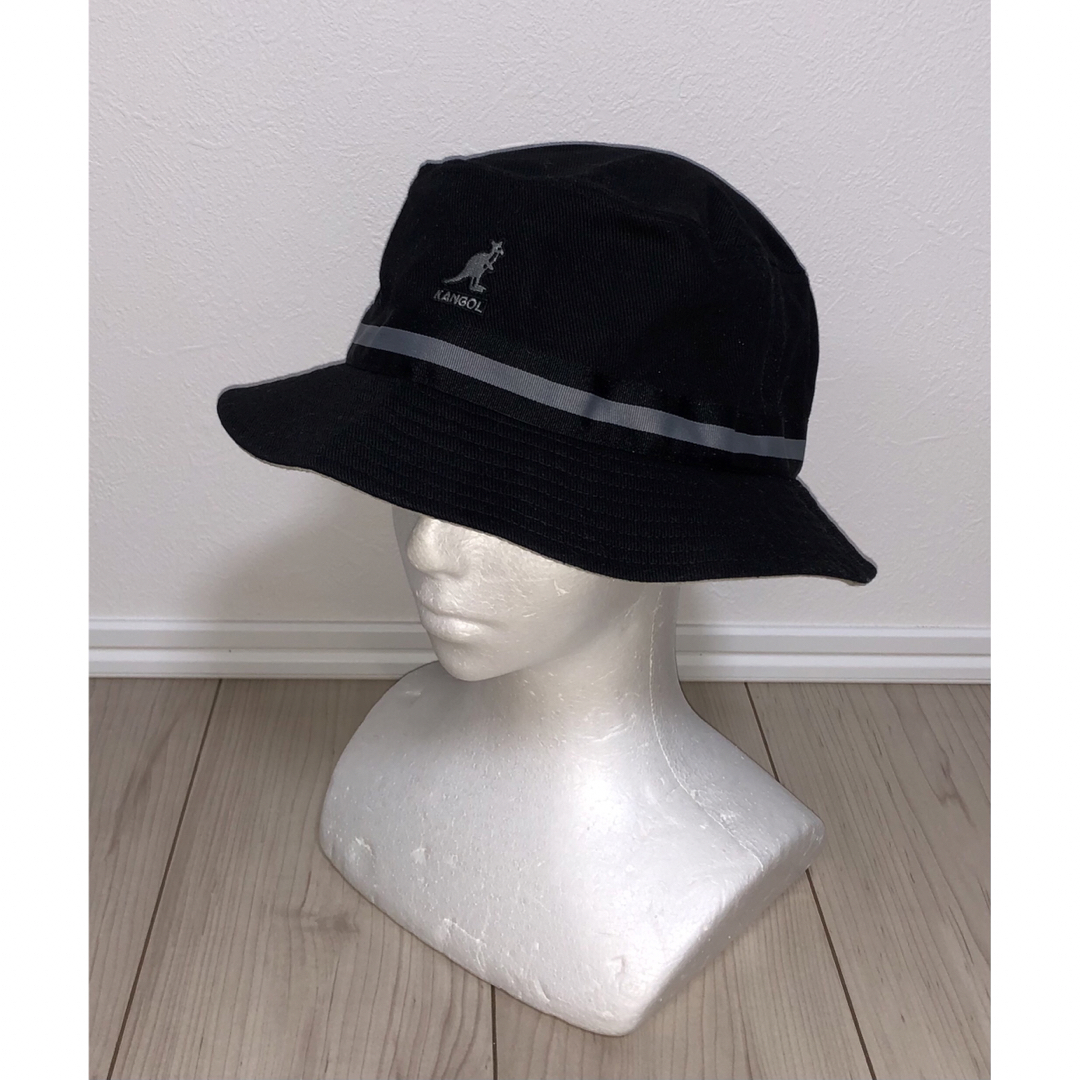 KANGOL(カンゴール)のXL 美品 KANGOL メトロハット バケットハット ストライプ 黒 ブラック メンズの帽子(ハット)の商品写真