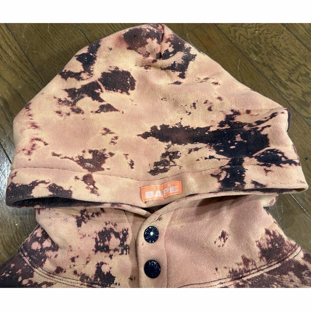 A BATHING APE(アベイシングエイプ)の＊アベイシングエイプ ブリーチ加工 スウェット プルオーバー パーカー M メンズのトップス(パーカー)の商品写真