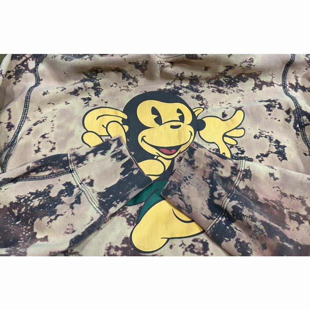 A BATHING APE(アベイシングエイプ)の＊アベイシングエイプ ブリーチ加工 スウェット プルオーバー パーカー M メンズのトップス(パーカー)の商品写真