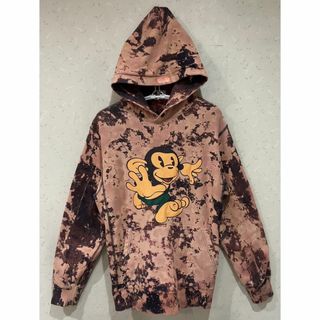 アベイシングエイプ(A BATHING APE)の＊アベイシングエイプ ブリーチ加工 スウェット プルオーバー パーカー M(パーカー)