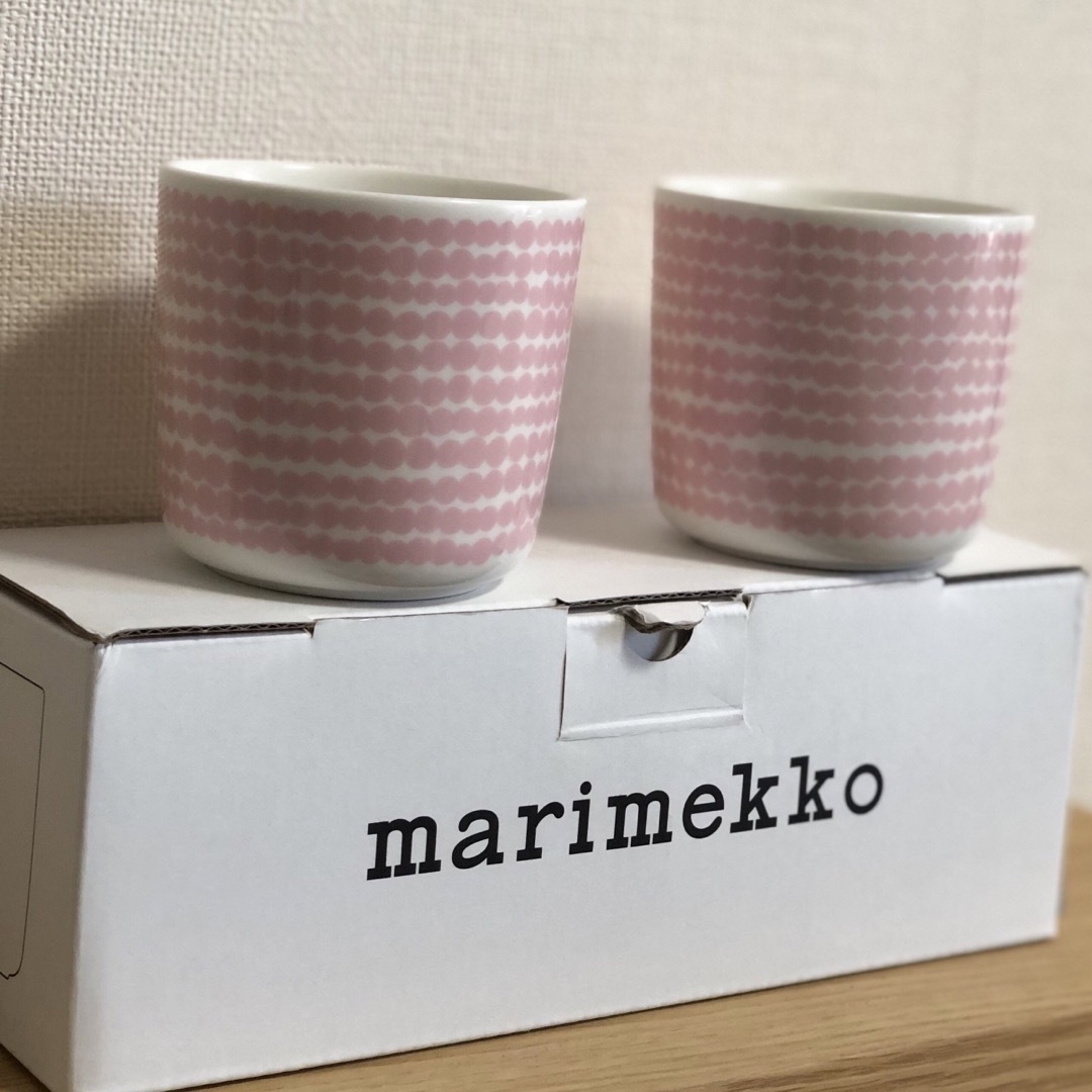 マリメッコ 【marimekko】ピンク・ドット柄マグ・蕎麦猪口・２個セット