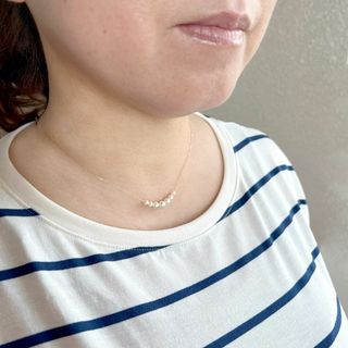 7粒グラデーション(小) 】K18YGあこやベビーパール ネックレス 40cmの