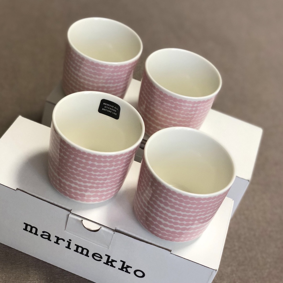 マリメッコ 【marimekko】ピンク・ドット柄マグ・蕎麦猪口・２個セット