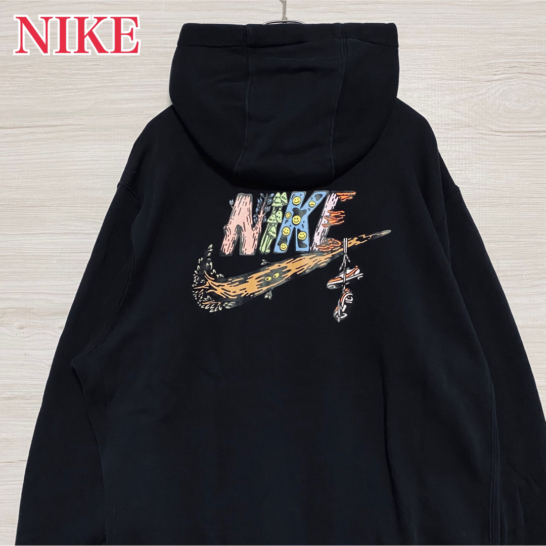 【希少デザイン】NIKE パーカー　XLサイズ　両面デザイン　ファンタジー