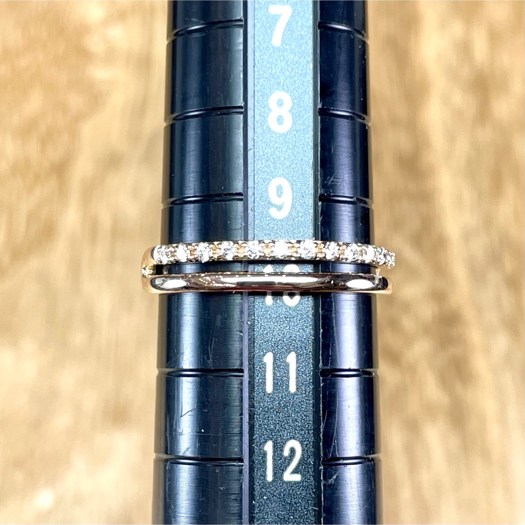 ヴァンドーム青山 K18PG ダイヤ デザイン リング 2.05g M1419 8