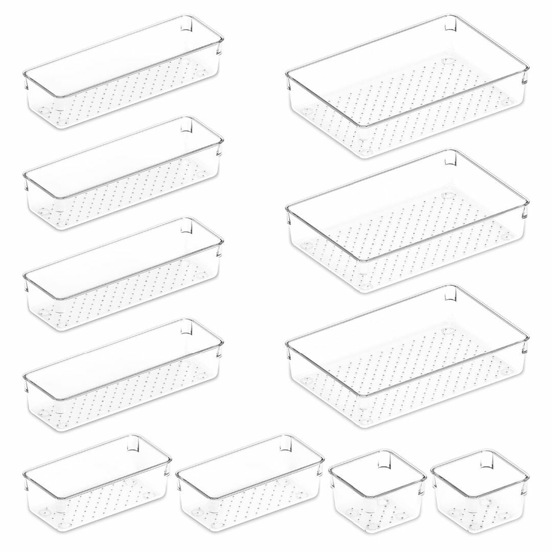 【人気商品】Lifewit 11枚引き出しオーガナイザーセット 透明なプラスチッ