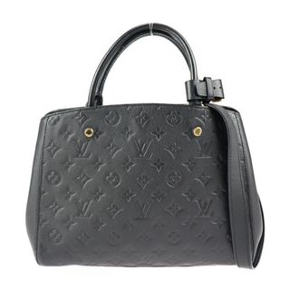 ルイヴィトン(LOUIS VUITTON)のLOUIS VUITTON ルイ ヴィトン モノグラムアンプラント モンテーニュMM ハンドバッグ M41048 レザー   ブラック   2WAY ショルダーバッグ ゴールド金具 【本物保証】(ハンドバッグ)