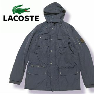 ラコステ(LACOSTE)の希少 LACOSTE【46】アウター　ダウンジャケット　ナイロン　ネイビー(ダウンジャケット)