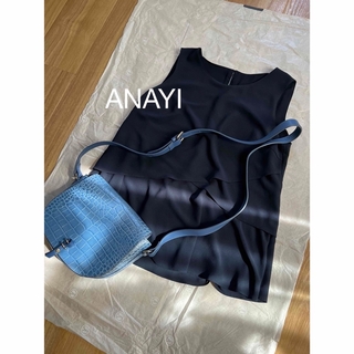 アナイ(ANAYI)のANAYI アナイ　トップス　ネイビー(カットソー(半袖/袖なし))