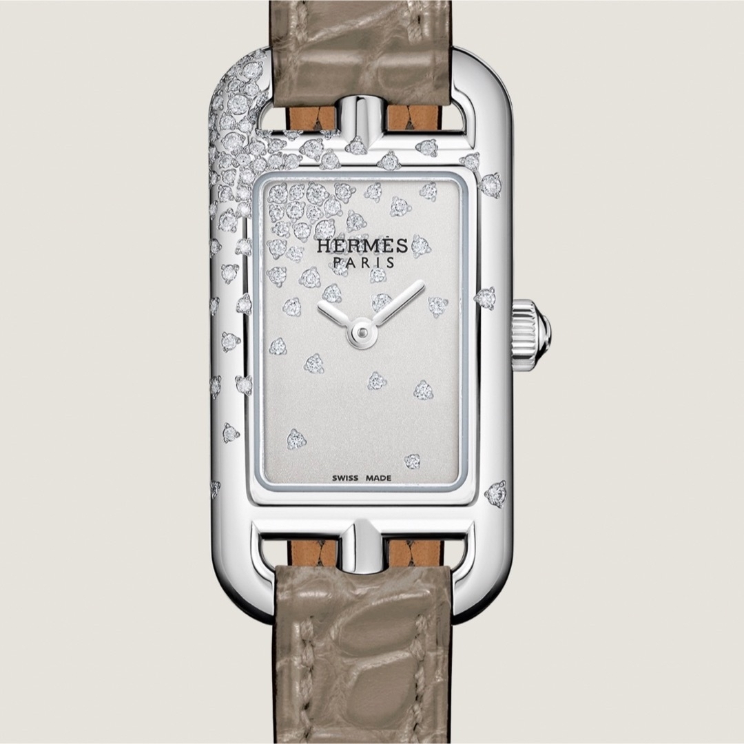 超希少 エルメス ダイヤ高級腕時計 ナンタケット アリゲーターバンド　新品未使用