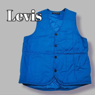 リーバイス(Levi's)のLevis classic【L】ダウンベスト　ブルー　希少(ダウンベスト)