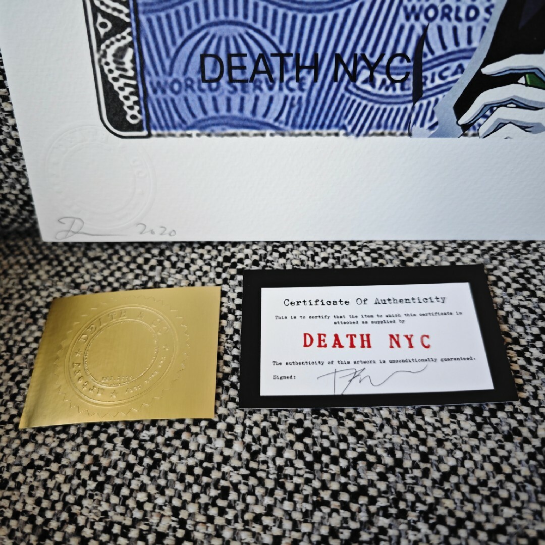 DEATH NYC　綾波レイ　アメリカンエキスプレス　版画 ハンドメイドのインテリア/家具(アート/写真)の商品写真