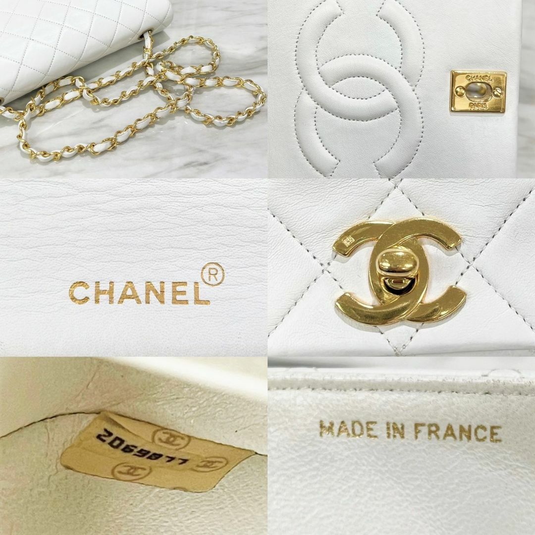 CHANEL - 美品☆ シャネル マトラッセ フルフラップ 白 CHANEL - 美品☆ シャネル マトラッセ フルフラップ 白