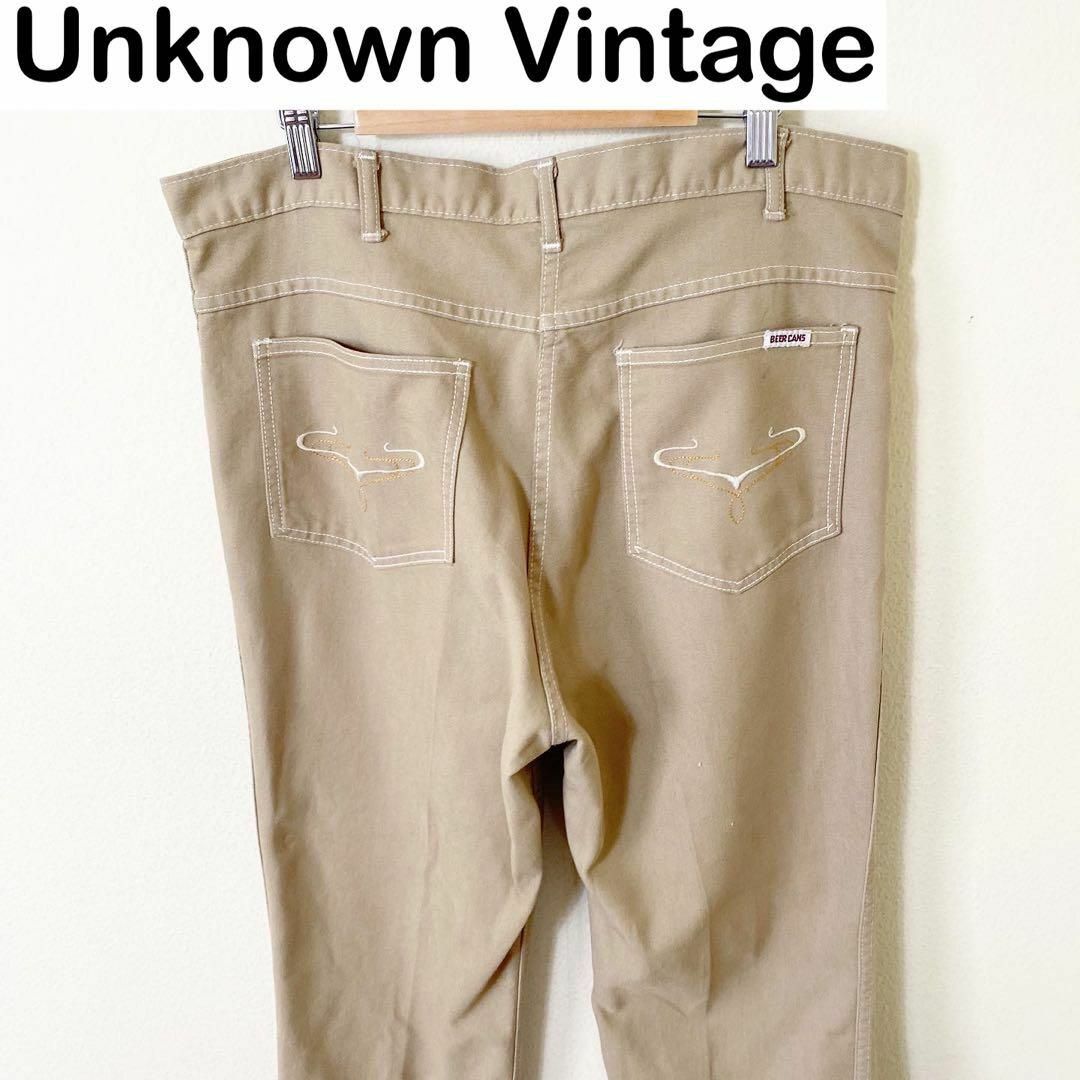 Unknown Vintage フレア スラックス 刺繍 ステッチ ヴィンテージ