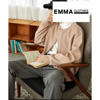 エマクローズ(EMMA CLOTHES)の【試着のみ】アゼ編みラウンドネックドロップショルダールーズニットカーディガン(カーディガン)