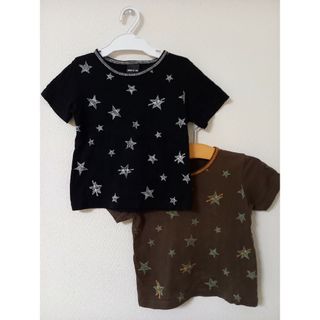 コムサイズム(COMME CA ISM)のコムサイズム Tシャツ 星 色違い ２枚セット ブラック ブラウン 黒 茶色(Tシャツ/カットソー)