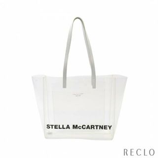 ステラマッカートニー(Stella McCartney)の ショルダーバッグ トートバッグ ロゴプリント ビニール フェイクレザー クリア ホワイト ブラック(トートバッグ)