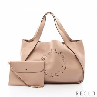 ステラマッカートニー(Stella McCartney)のステラロゴ ハンドバッグ トートバッグ フェイクレザー ピンクベージュ(トートバッグ)