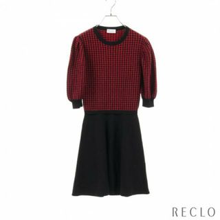 レッドヴァレンティノ(RED VALENTINO)の ニットワンピース レッド ブラック(ミニワンピース)