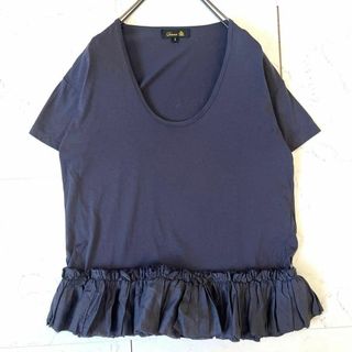 ドゥロワー(Drawer)の【drawer】コットンシルク フリル 丸首 Tシャツ カットソー ドゥロワー(Tシャツ(半袖/袖なし))