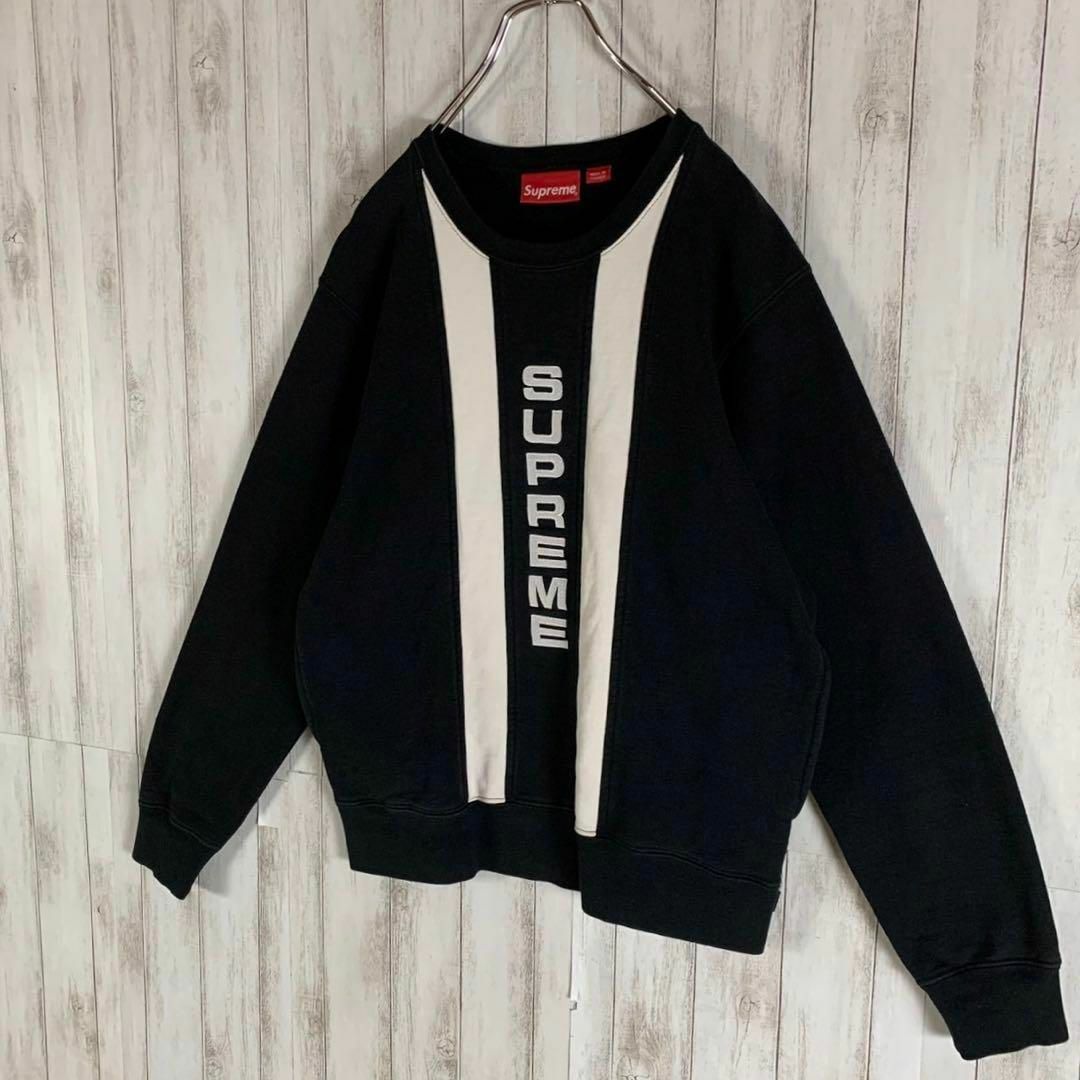 supreme Vertical Logo Panel Crewneck 希少