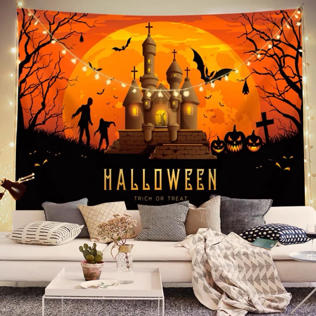 ハロウィン タペストリー 壁掛け ポスター フォト 背景布 Halloweenの ...