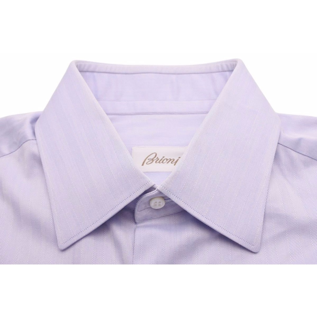 Brioni(ブリオーニ)のBRIONI ブリオーニ 長袖シャツ ストライプシャツ トップス コットン ブルー サイズ40/15 3/4 美品 中古 41833 メンズのトップス(シャツ)の商品写真