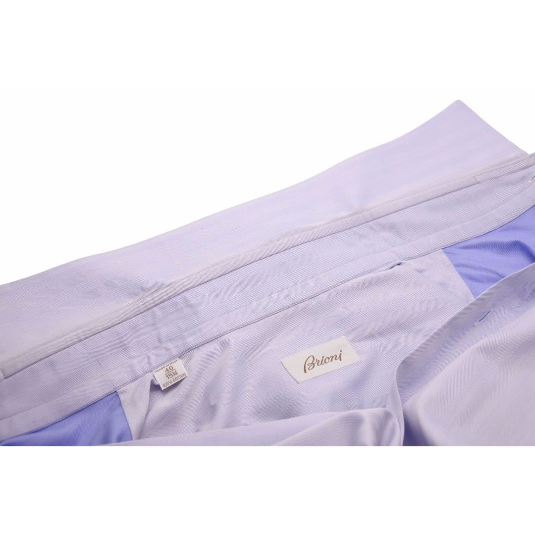 Brioni(ブリオーニ)のBRIONI ブリオーニ 長袖シャツ ストライプシャツ トップス コットン ブルー サイズ40/15 3/4 美品 中古 41833 メンズのトップス(シャツ)の商品写真