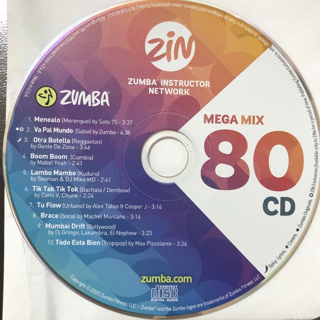 Zumba(ズンバ)のズンバ　MEGAMIX80  CD エンタメ/ホビーのCD(クラブ/ダンス)の商品写真