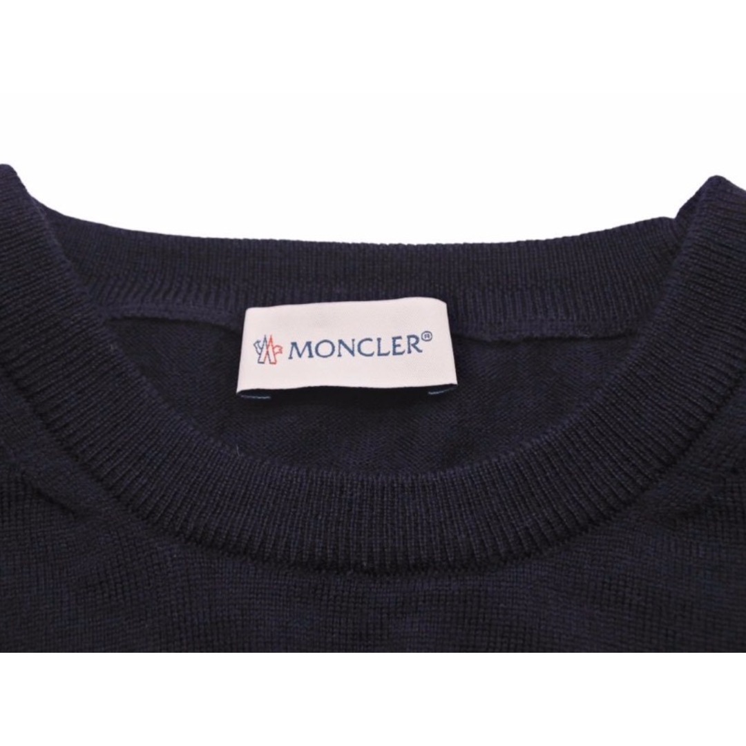 Moncler モンクレール ニット セーター トップス GIROCOLLO TRICOT ネイビー ウール レーヨン サイズM 中古 41169