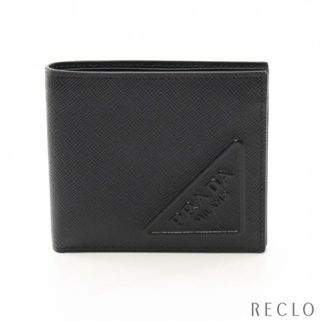 PRADA(プラダ)のSASAFFIANO EMBOSS 二つ折り財布 サフィアーノレザー ブラック メンズのファッション小物(折り財布)の商品写真