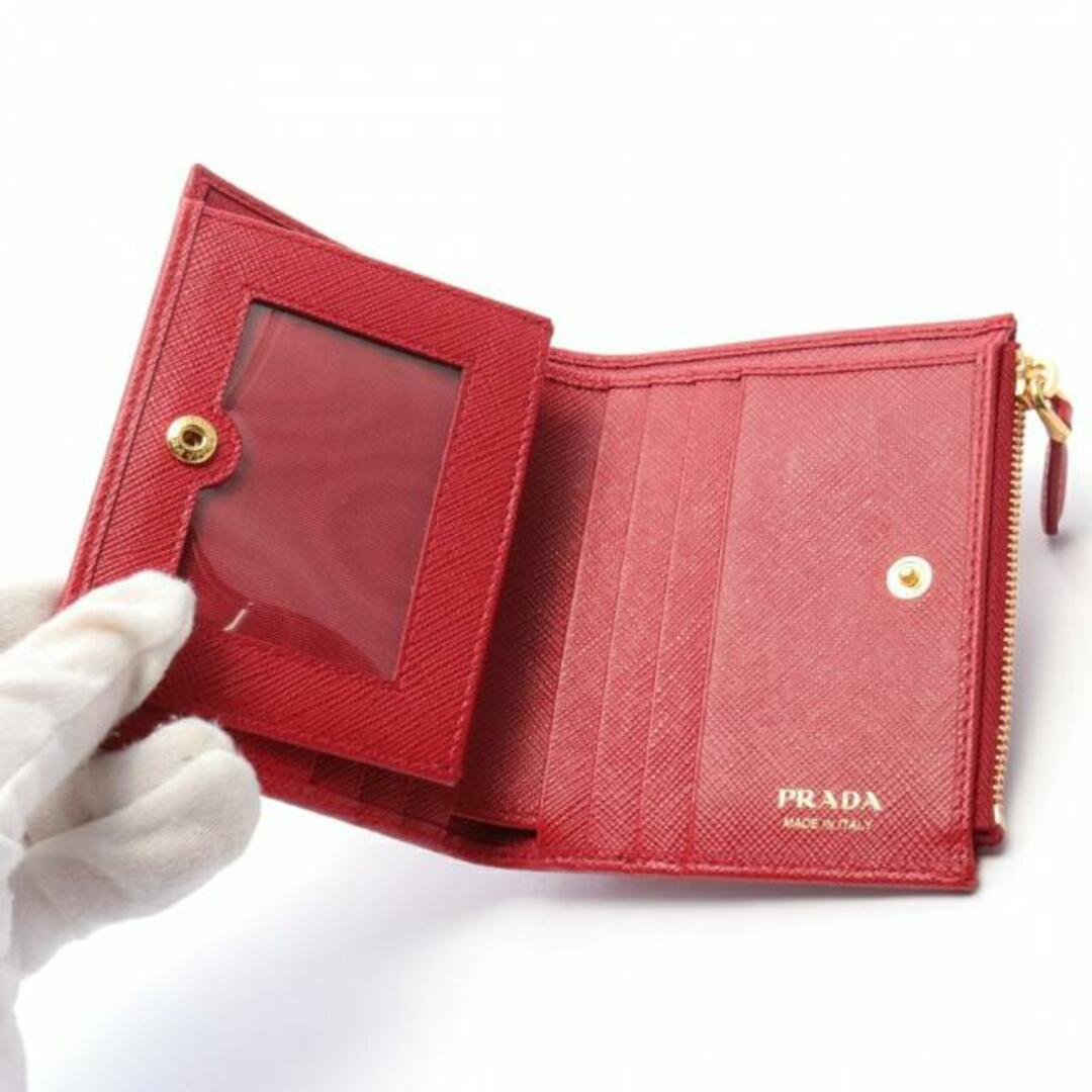 PRADA(プラダ)のSAFFIANO METAL 二つ折り財布 サフィアーノレザー レッド レディースのファッション小物(財布)の商品写真