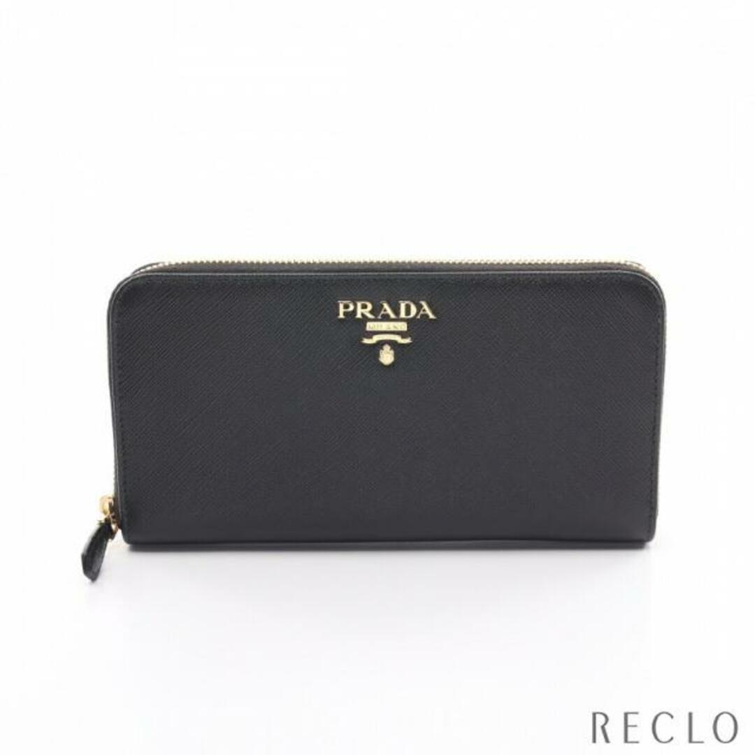 美品✨プラダ PRADA サフィアーノ モノクローム 長財布 ラウンドファスナー