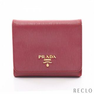 プラダ(PRADA)のVITELLO MOVE 三つ折り財布 レザー ピンクパープル(財布)