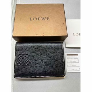 美品！LOEWE ロエベ 名刺入れ カードケース パープル系 本物 レザー