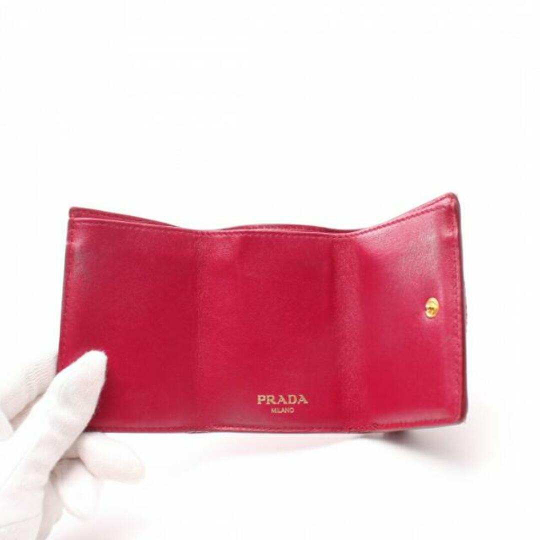 PRADA(プラダ)の 三つ折り財布 レザー ピンクパープル レディースのファッション小物(財布)の商品写真