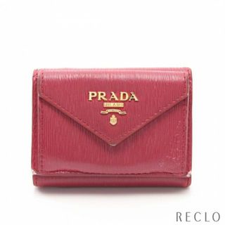 プラダ(PRADA)の 三つ折り財布 レザー ピンクパープル(財布)