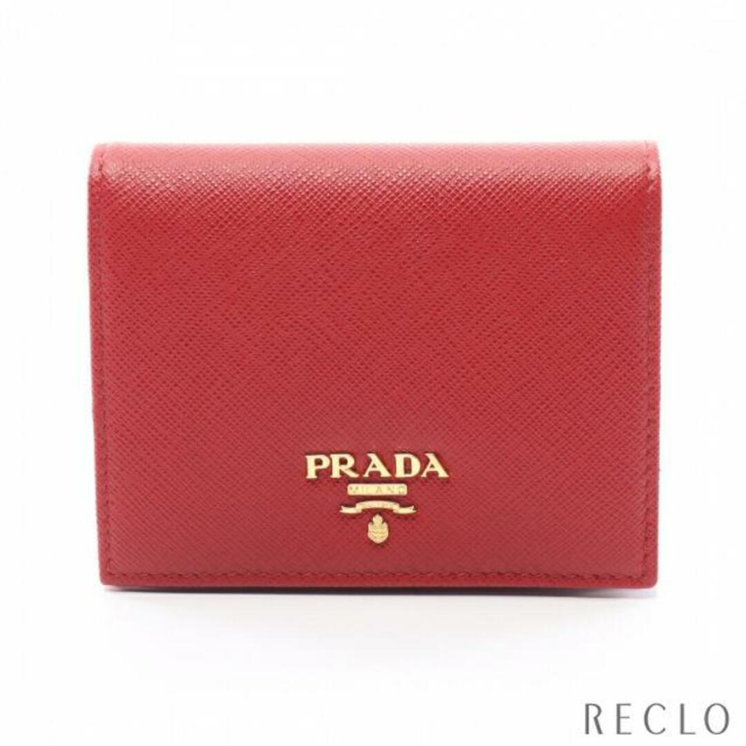 PRADA(プラダ)のSAFFIANO METAL 二つ折り財布 サフィアーノレザー レッド レディースのファッション小物(財布)の商品写真