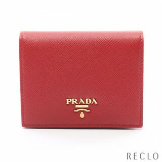 プラダ(PRADA)のSAFFIANO METAL 二つ折り財布 サフィアーノレザー レッド(財布)