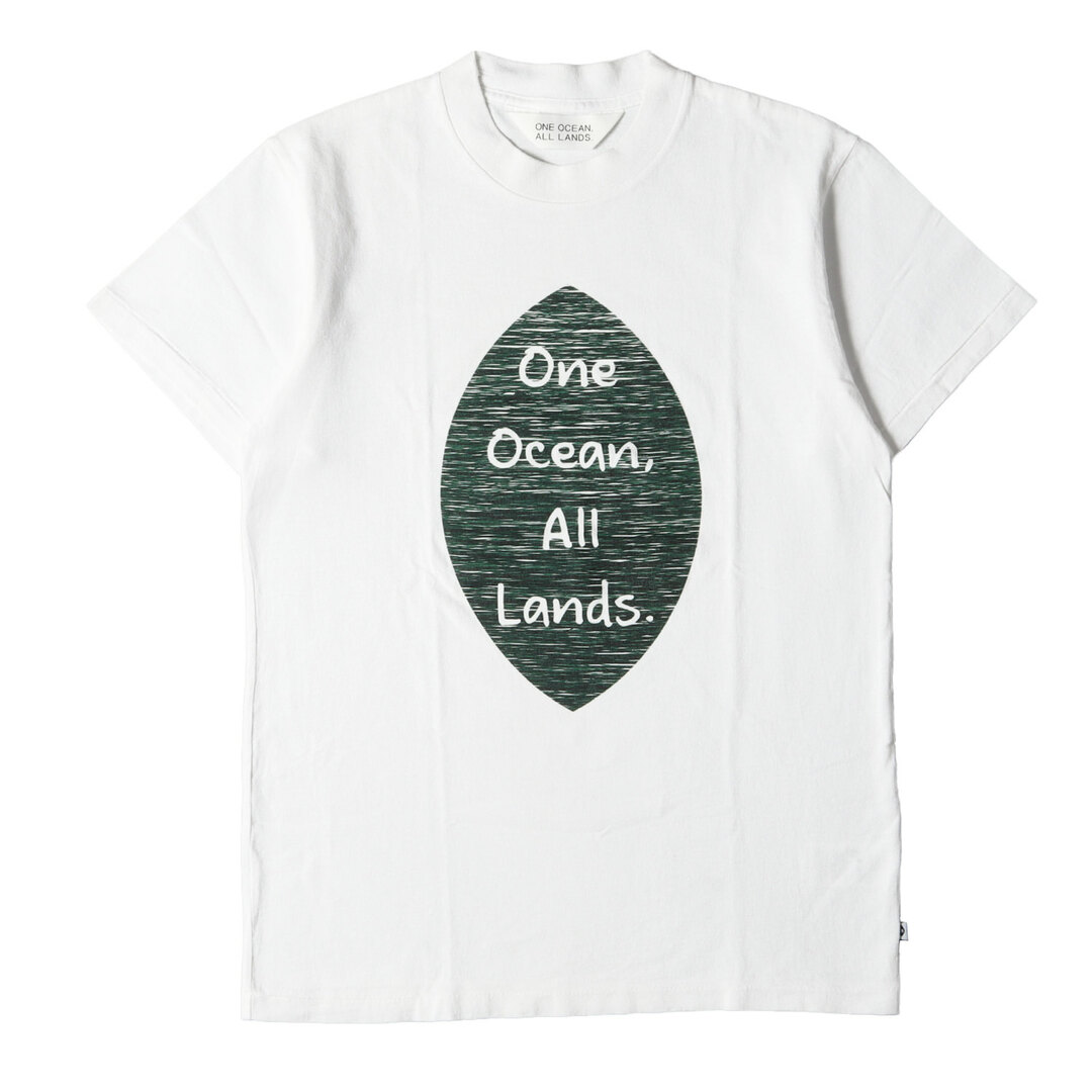 nanamica ナナミカ Tシャツ サイズ:S One Ocean All Lands プリント クルーネック 半袖 Tシャツ USA製 ホワイト 白 トップス カットソー 【メンズ】