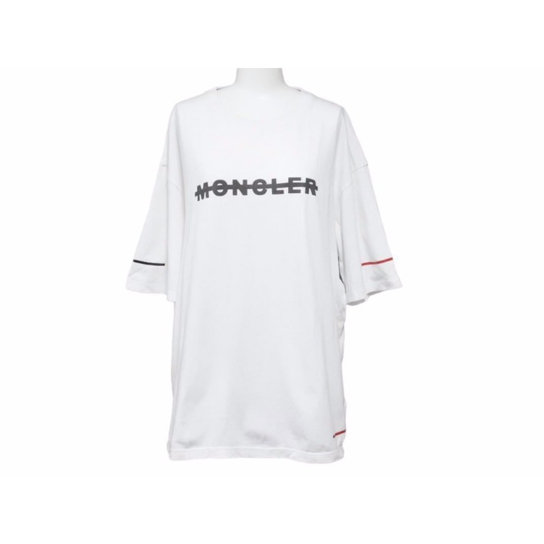 MONCLER モンクレール MAGLIA 半袖Tシャツ E10918041250 8390T ホワイト コットン サイズL 美品 41167