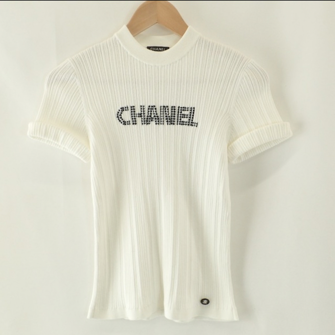 CHANEL(シャネル)のCHANEL シャネル　半袖　リブニット　トップス レディースのトップス(カットソー(半袖/袖なし))の商品写真