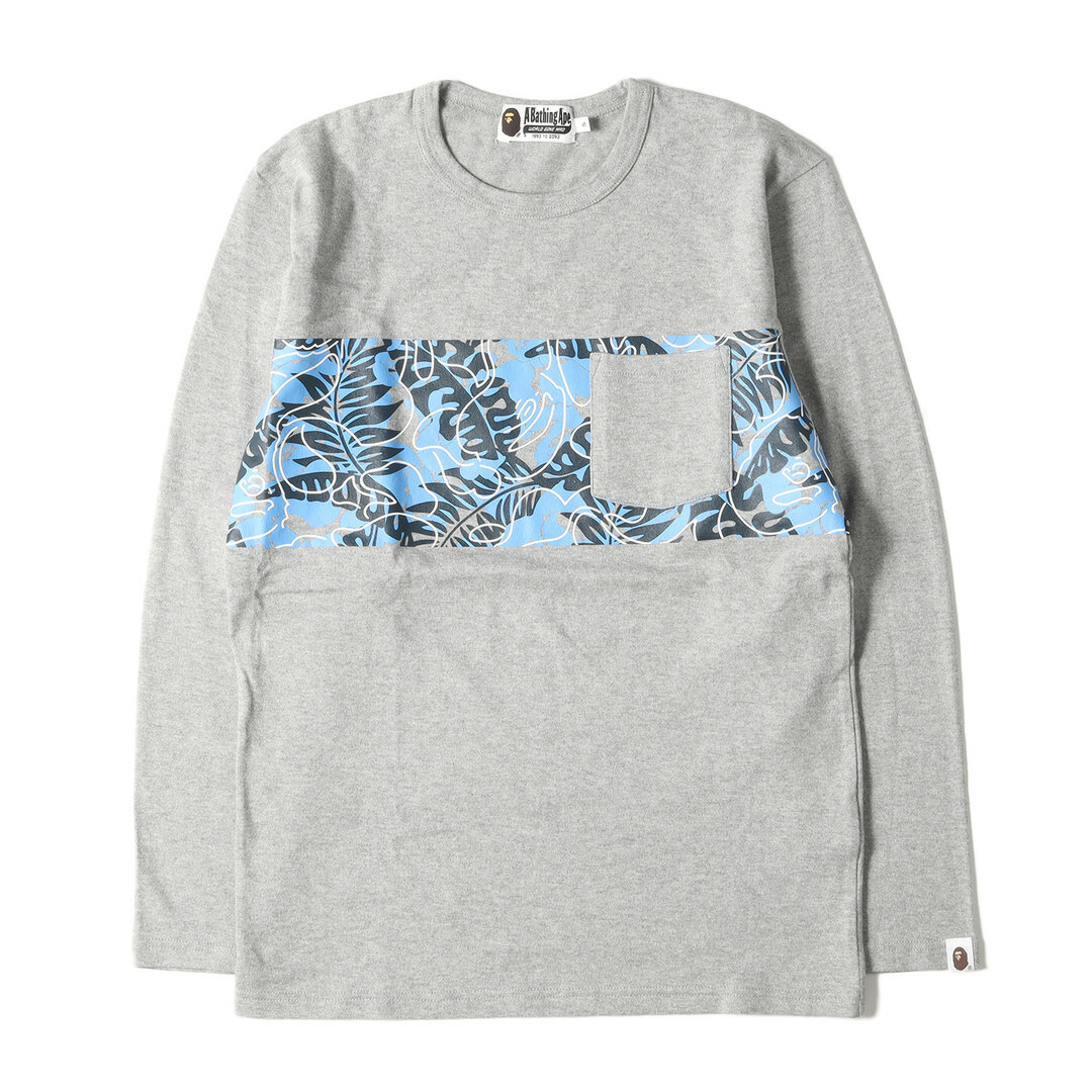 A BATHING APE ア ベイシング エイプ Tシャツ サイズ:L 全面 1stカモ 猿迷彩 クルーネックTシャツ 00s イエローカモ トップス カットソー 半袖 【メンズ】