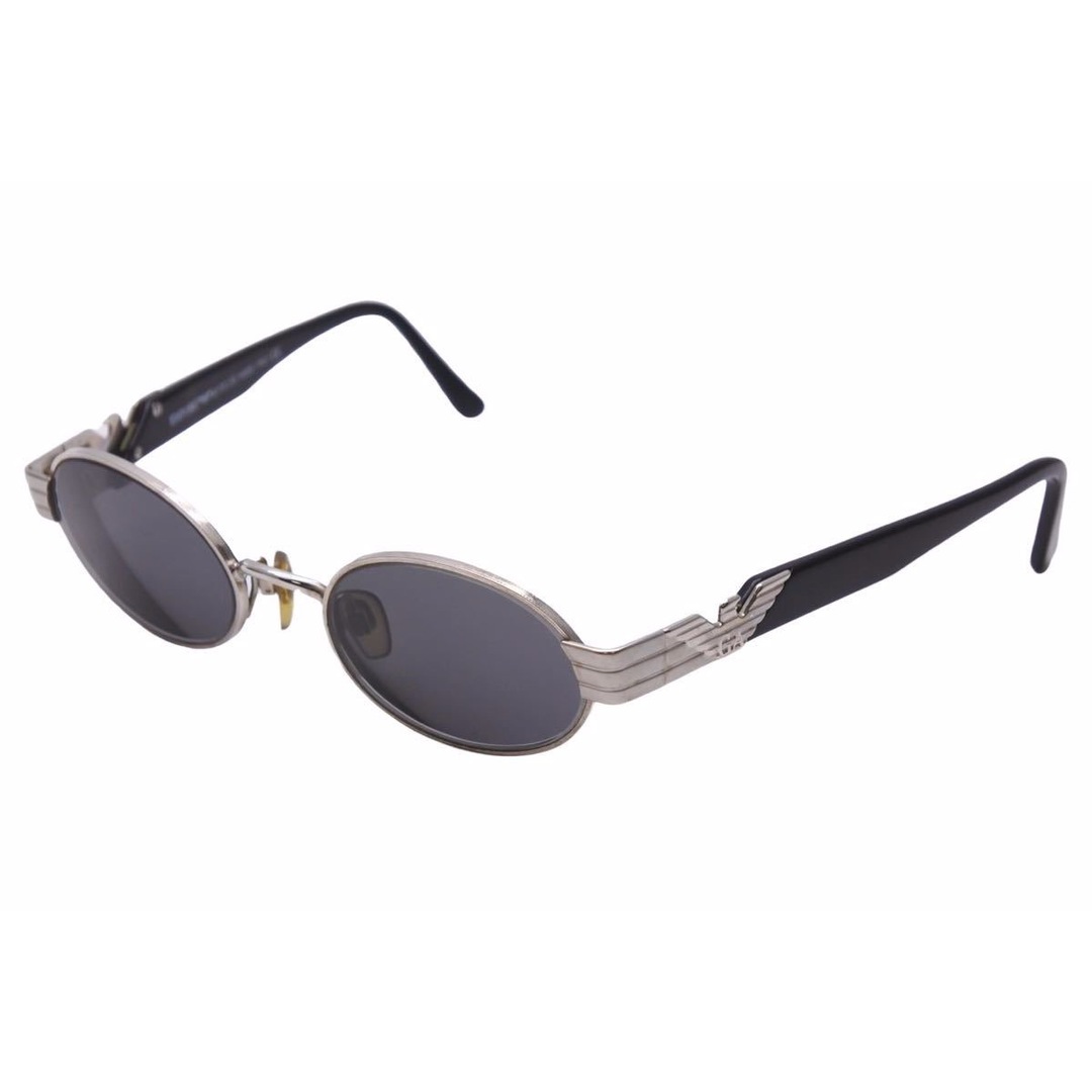 Emporio Armani(エンポリオアルマーニ)のEmporio Armani エンポリオ・アルマーニ サングラス 056-S 707 48▭20 135 眼鏡 ブラック シルバー 小物 アイウェア 中古 41052 メンズのファッション小物(サングラス/メガネ)の商品写真